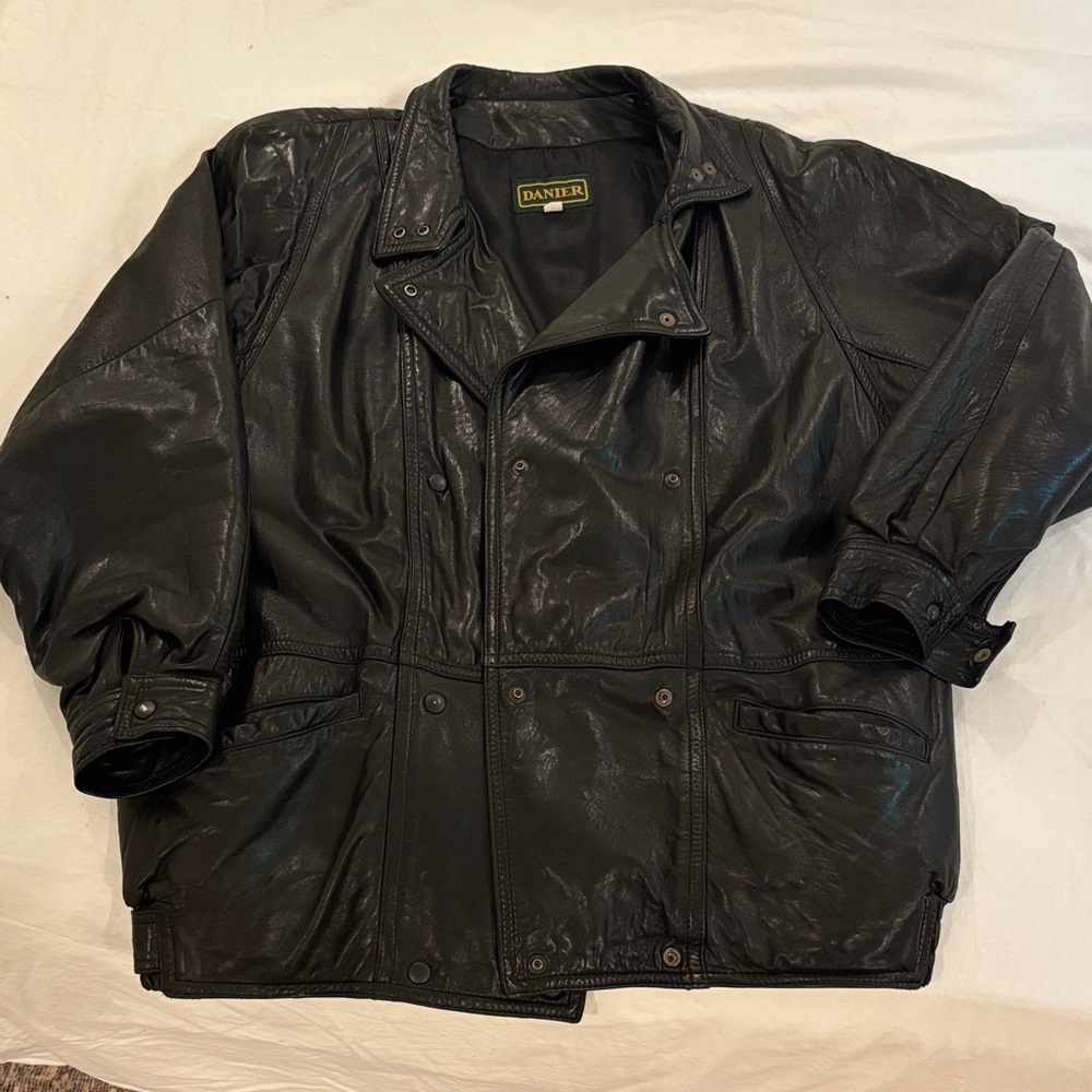 Danier Dark Leather Military Jacket